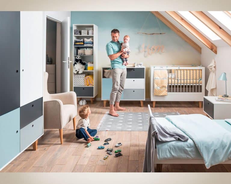Babyzimmer Smart in Weiss, Grau & Blau bei Zimmeria.de