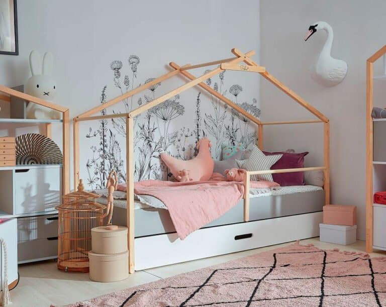 Kinderbett Hausbett Teepee in Weiss 90 x 200 cm bei Zimmeria.de